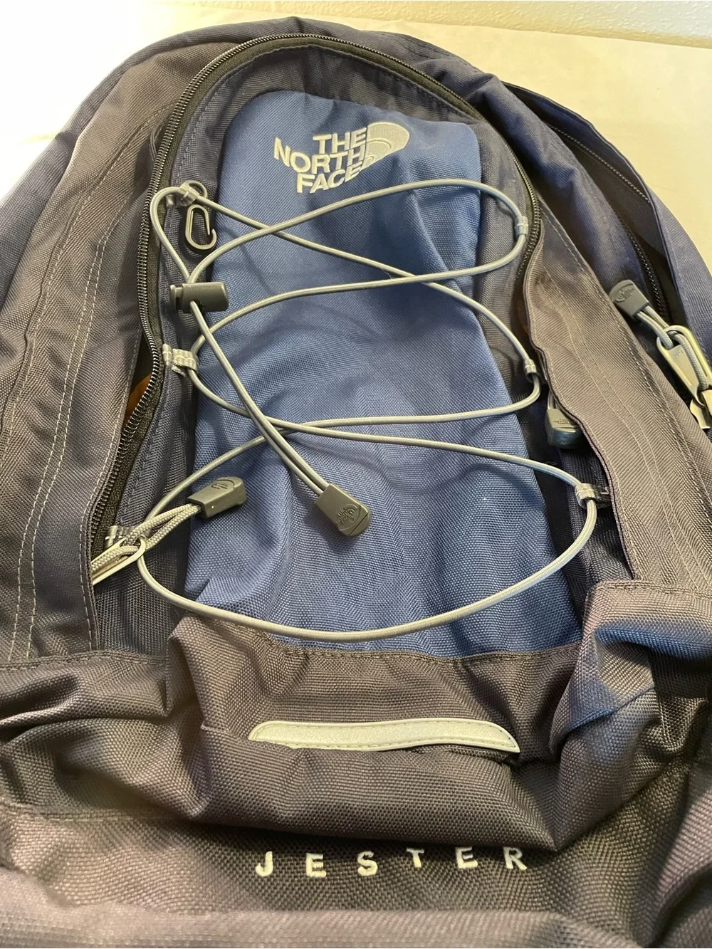 The North Face Jester Backpack Blue Grey Hiking Day Pack Laptop School Bag